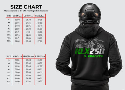 Kawasaki KLX250 D-Tracker Inspired Hoodie - Motorcycle Sweatshirt for Riders