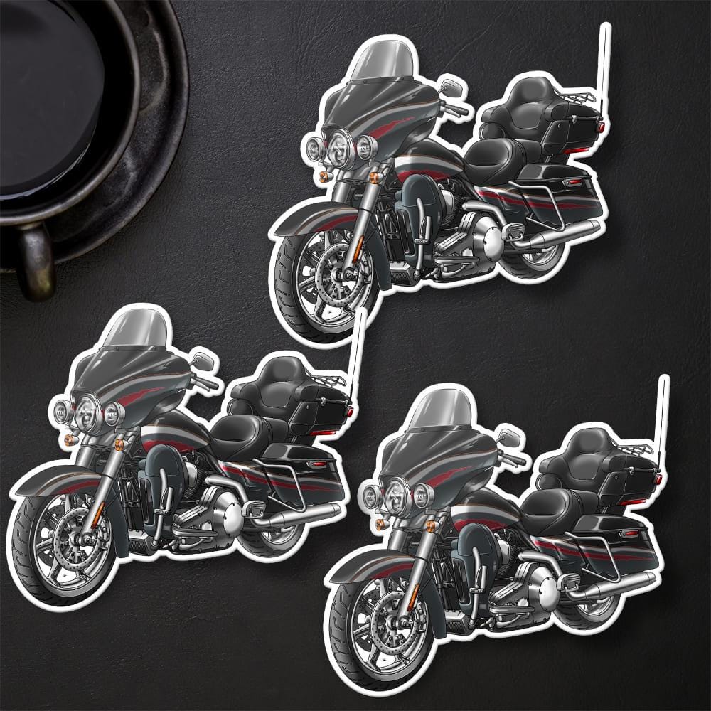 Harley Electra Glide CVO Ultra Classic FLHTCUSE 2006-08 Inspired Stickers - Set of 3 Motorcycle Decals for Bikers