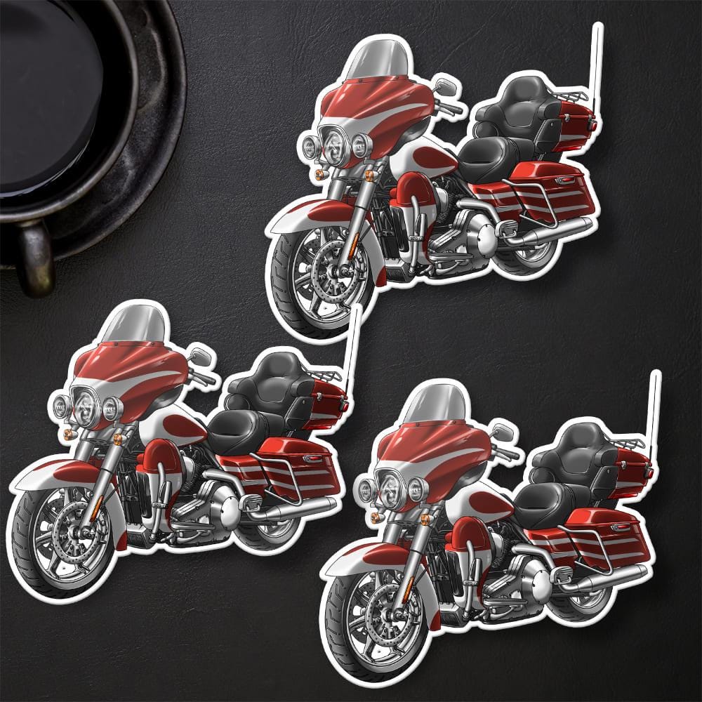 Harley Electra Glide CVO Ultra Classic FLHTCUSE 2006-08 Inspired Stickers - Set of 3 Motorcycle Decals for Bikers