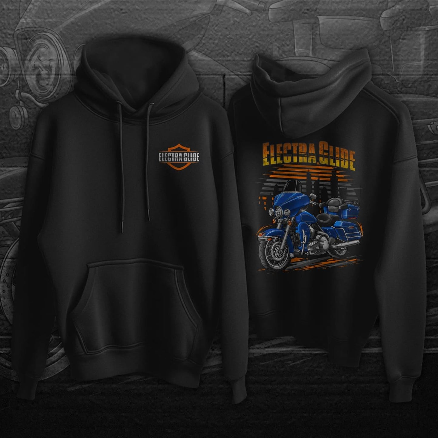 Harley Electra Glide Classic FLHTC & FLHTCI 2008 Inspired Hoodie - Motorcycle Sweatshirt for Biker