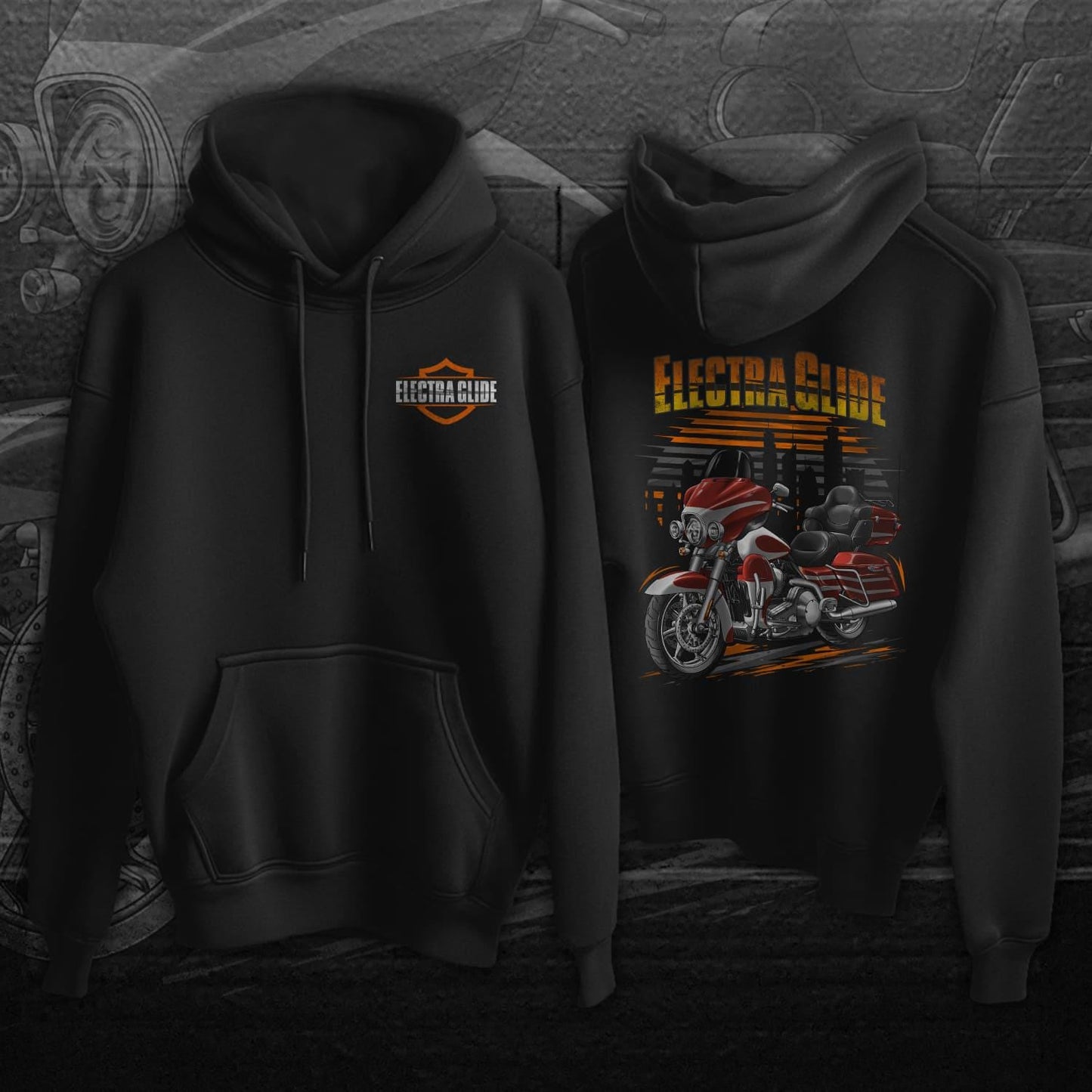 Harley Electra Glide CVO Ultra Classic FLHTCUSE 2006-08 Inspired Hoodie - Motorcycle Sweatshirt for Biker