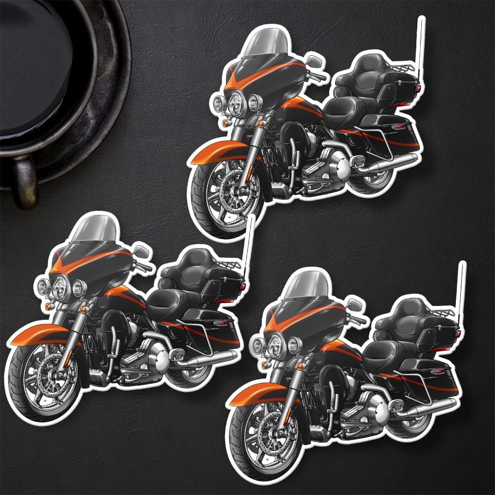 Harley Electra Glide CVO Ultra Classic FLHTCUSE 2006-08 Inspired Stickers - Set of 3 Motorcycle Decals for Bikers