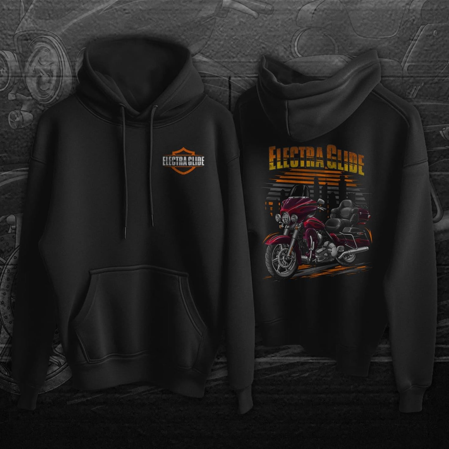 Harley Electra Glide CVO Ultra Classic FLHTCUSE 2012-13 Inspired Hoodie - Motorcycle Sweatshirt for Biker