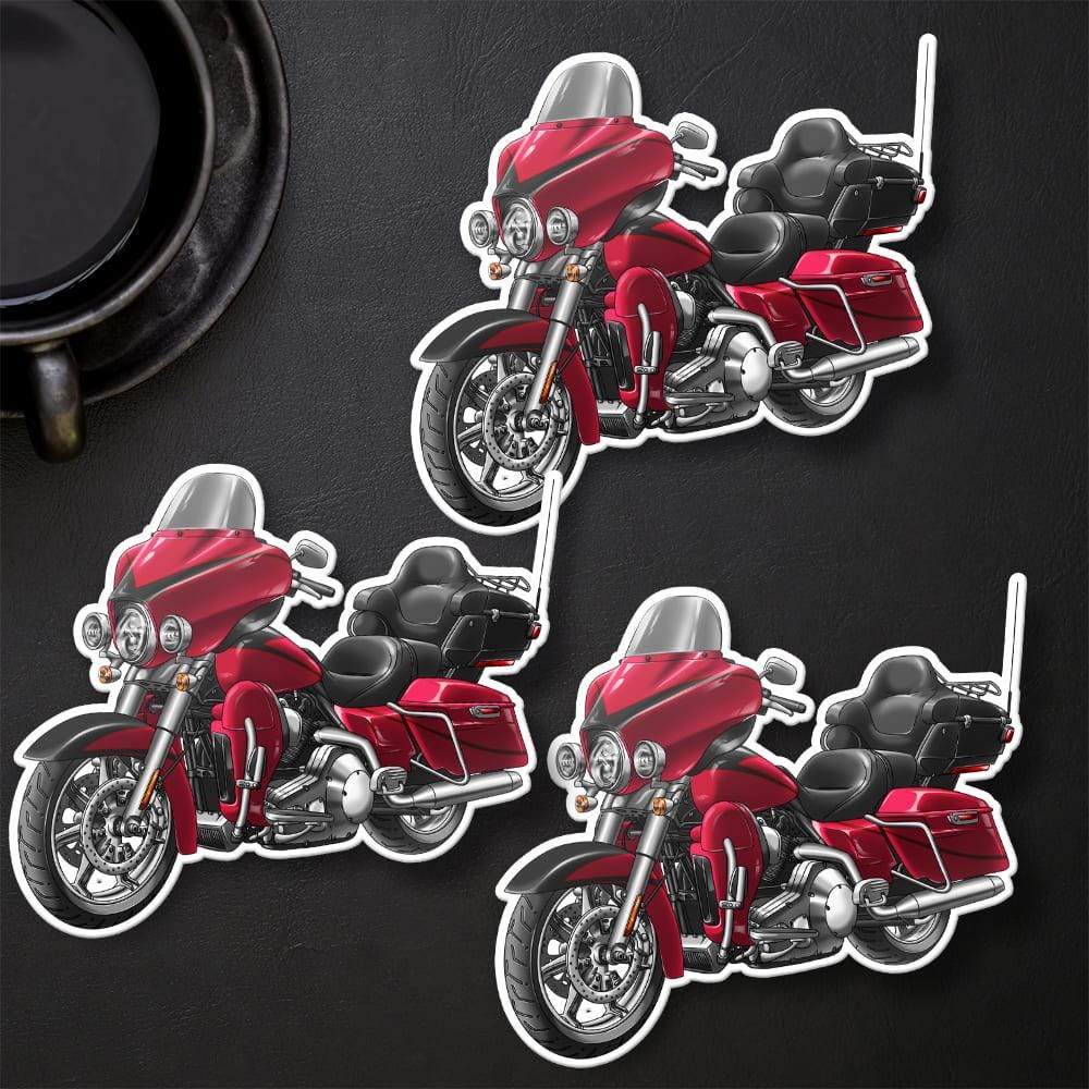 Harley Electra Glide CVO Ultra Classic FLHTCUSE 2006-08 Inspired Stickers - Set of 3 Motorcycle Decals for Bikers