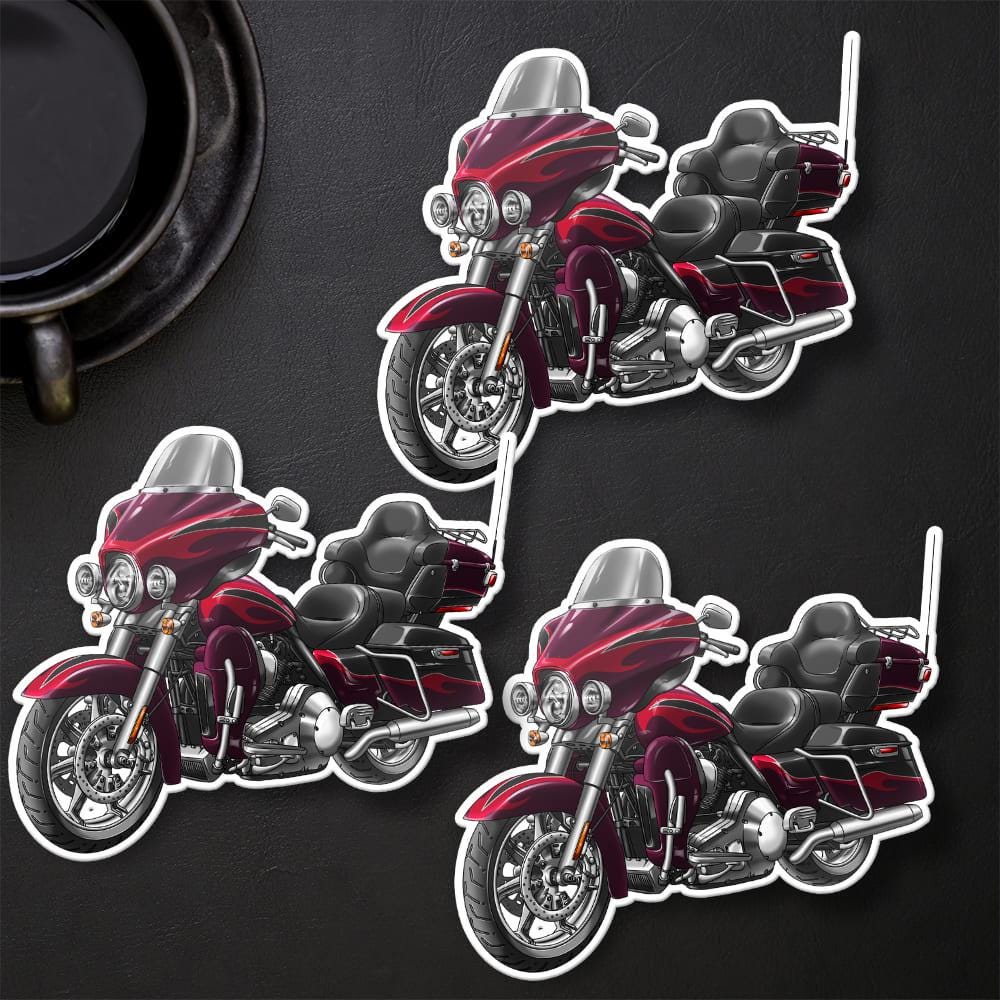 Harley Electra Glide CVO Ultra Classic FLHTCUSE 2012-13 Inspired Stickers - Set of 3 Motorcycle Decals for Bikers