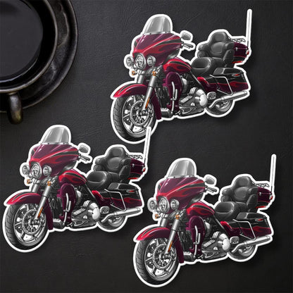 Harley Electra Glide CVO Ultra Classic FLHTCUSE 2012-13 Inspired Stickers - Set of 3 Motorcycle Decals for Bikers