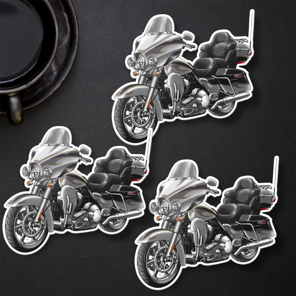 Harley Electra Glide CVO Ultra Classic FLHTCUSE 2012-13 Inspired Stickers - Set of 3 Motorcycle Decals for Bikers