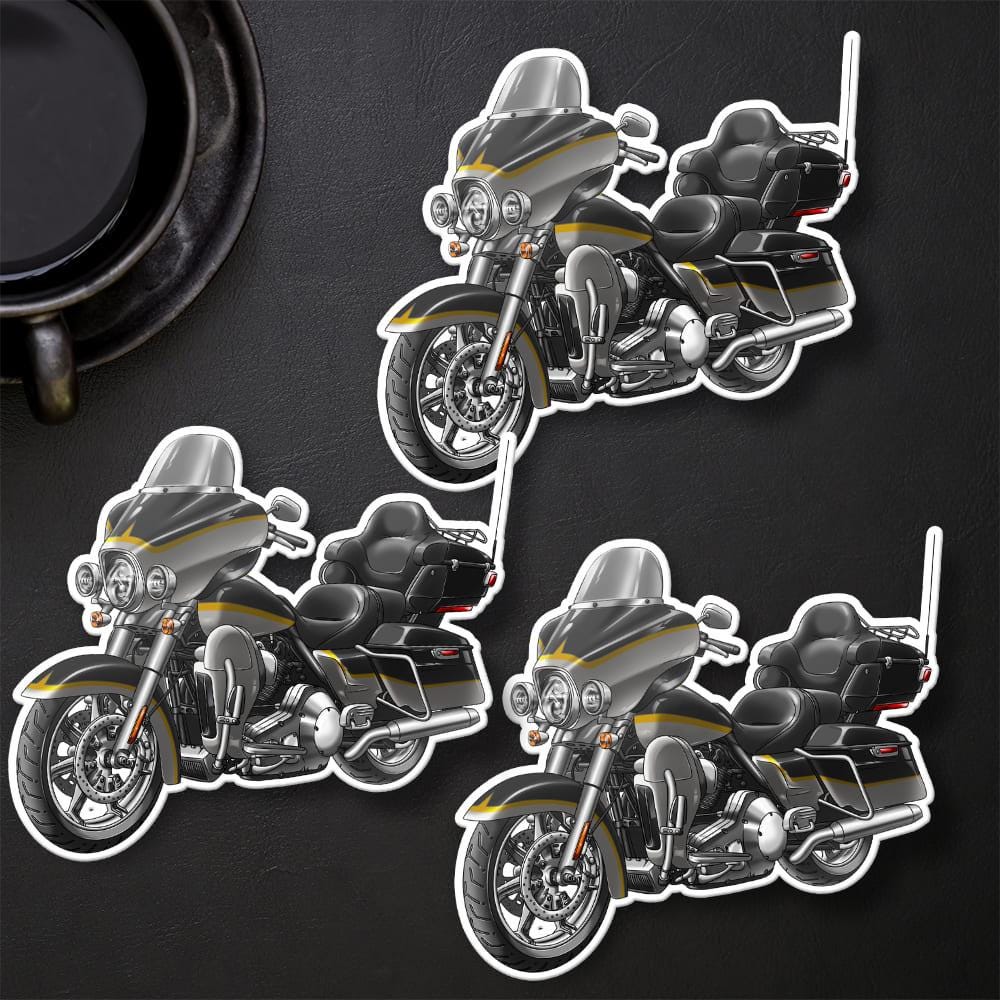 Harley Electra Glide CVO Ultra Classic FLHTCUSE 2012-13 Inspired Stickers - Set of 3 Motorcycle Decals for Bikers