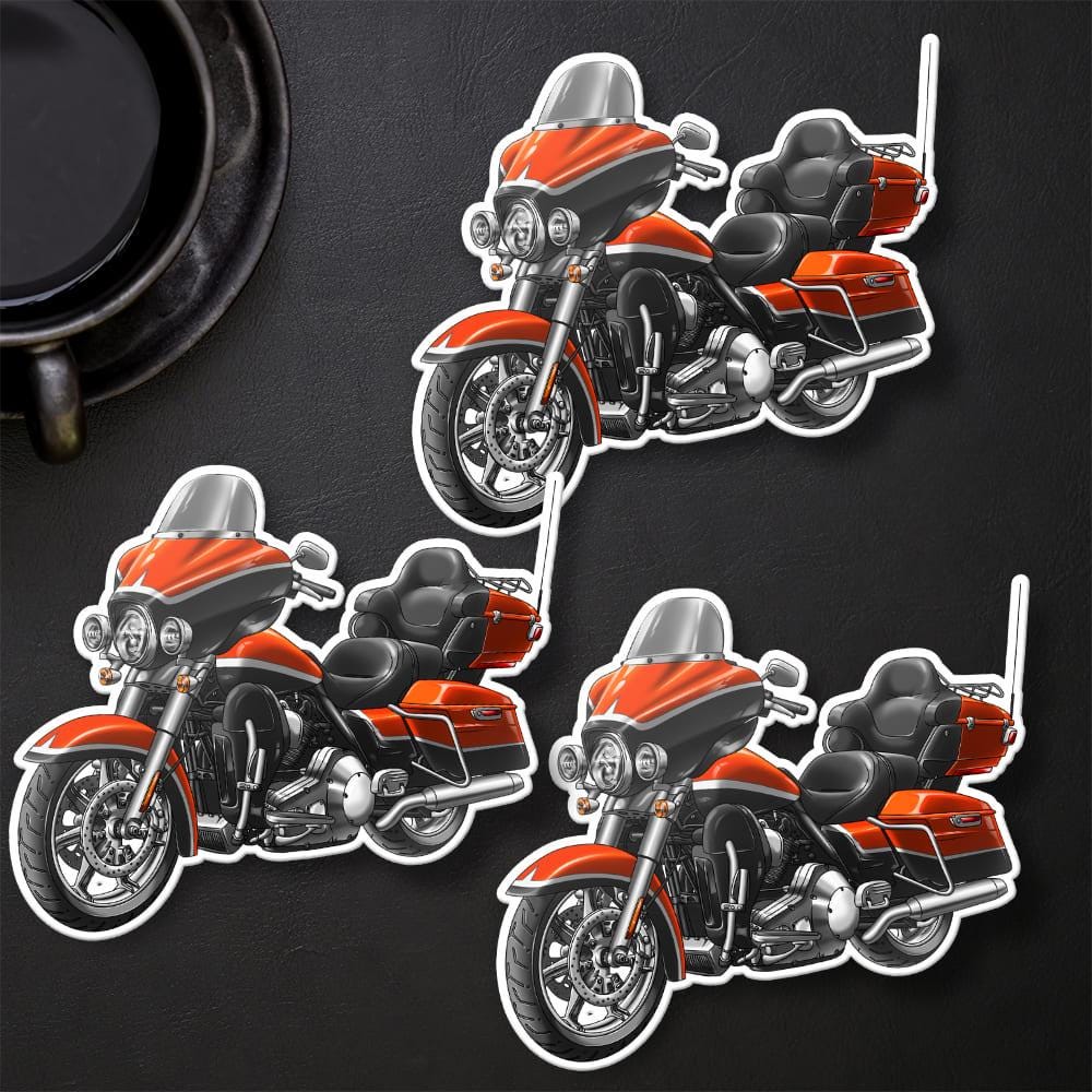 Harley Electra Glide CVO Ultra Classic FLHTCUSE 2012-13 Inspired Stickers - Set of 3 Motorcycle Decals for Bikers