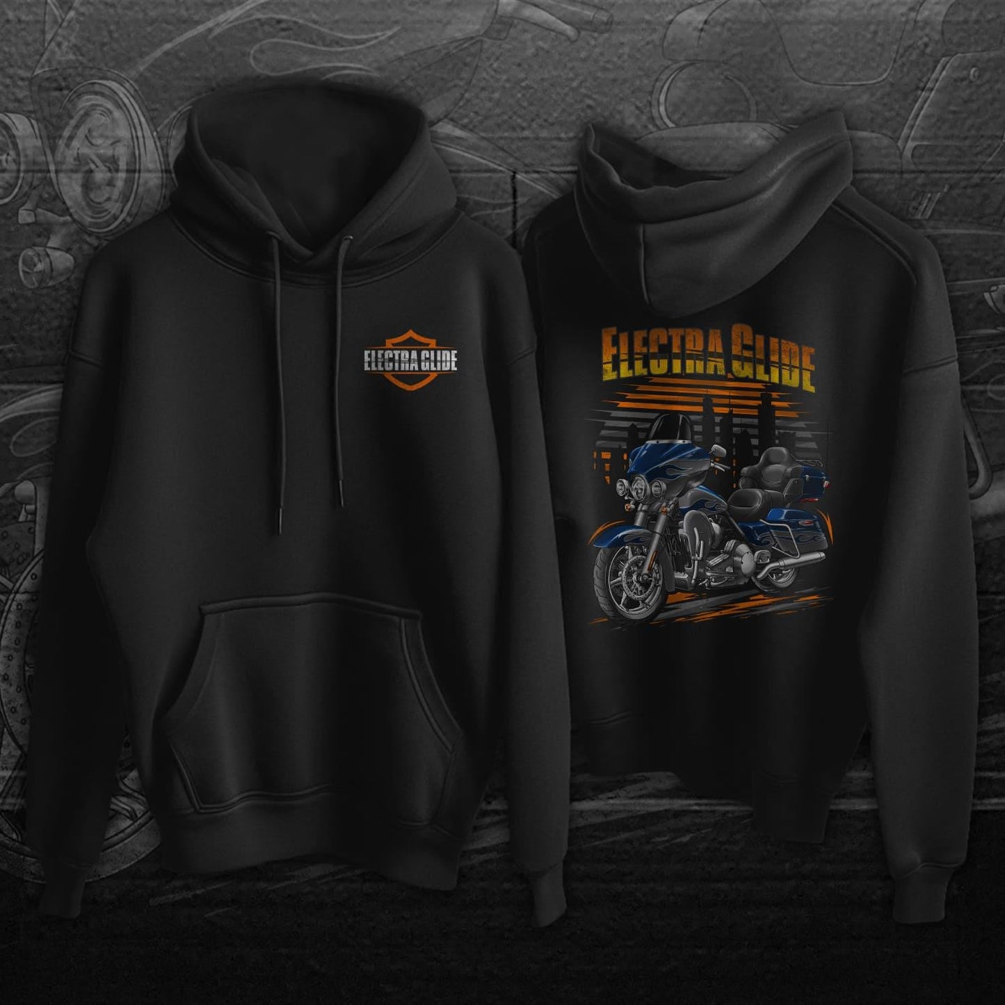 Harley Electra Glide CVO Ultra Classic FLHTCUSE 2009-11 Inspired Hoodie - Motorcycle Sweatshirt for Biker