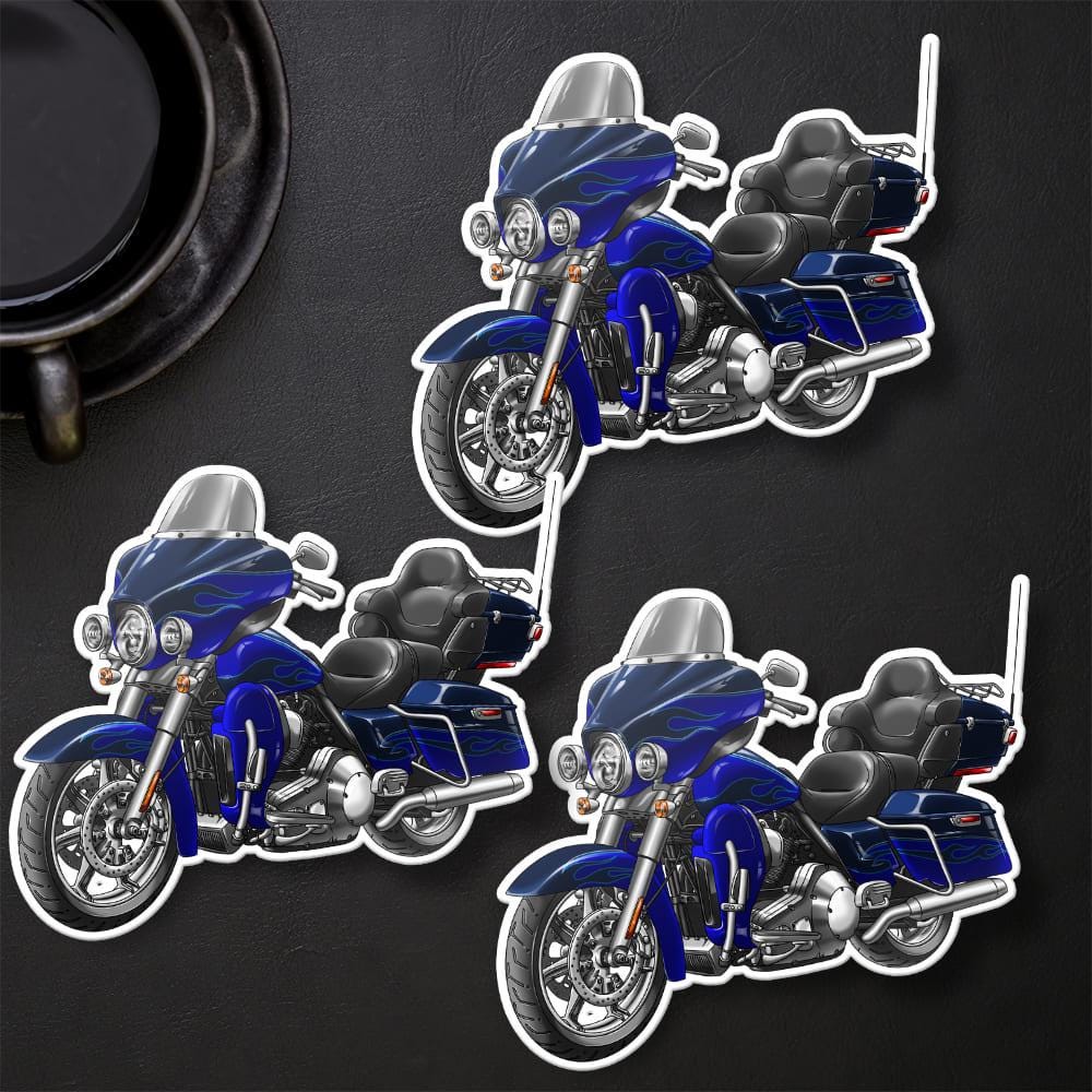Harley Electra Glide CVO Ultra Classic FLHTCUSE 2009-11 Inspired Stickers - Set of 3 Motorcycle Decals for Bikers