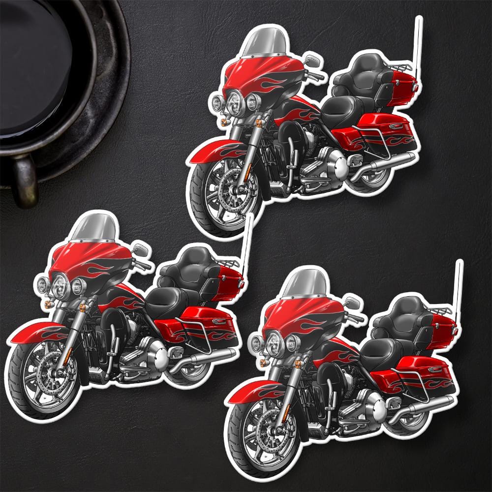 Harley Electra Glide CVO Ultra Classic FLHTCUSE 2009-11 Inspired Stickers - Set of 3 Motorcycle Decals for Bikers