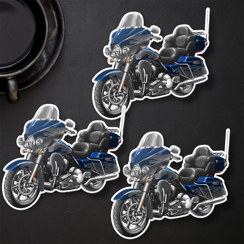 Harley Electra Glide CVO Ultra Classic FLHTCUSE 2009-11 Inspired Stickers - Set of 3 Motorcycle Decals for Bikers