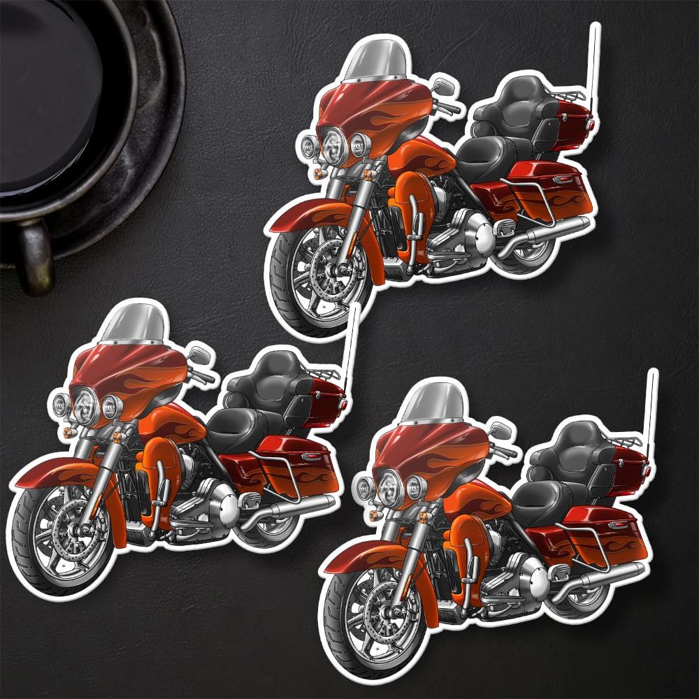 Harley Electra Glide CVO Ultra Classic FLHTCUSE 2009-11 Inspired Stickers - Set of 3 Motorcycle Decals for Bikers