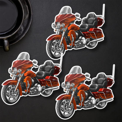 Harley Electra Glide CVO Ultra Classic FLHTCUSE 2009-11 Inspired Stickers - Set of 3 Motorcycle Decals for Bikers