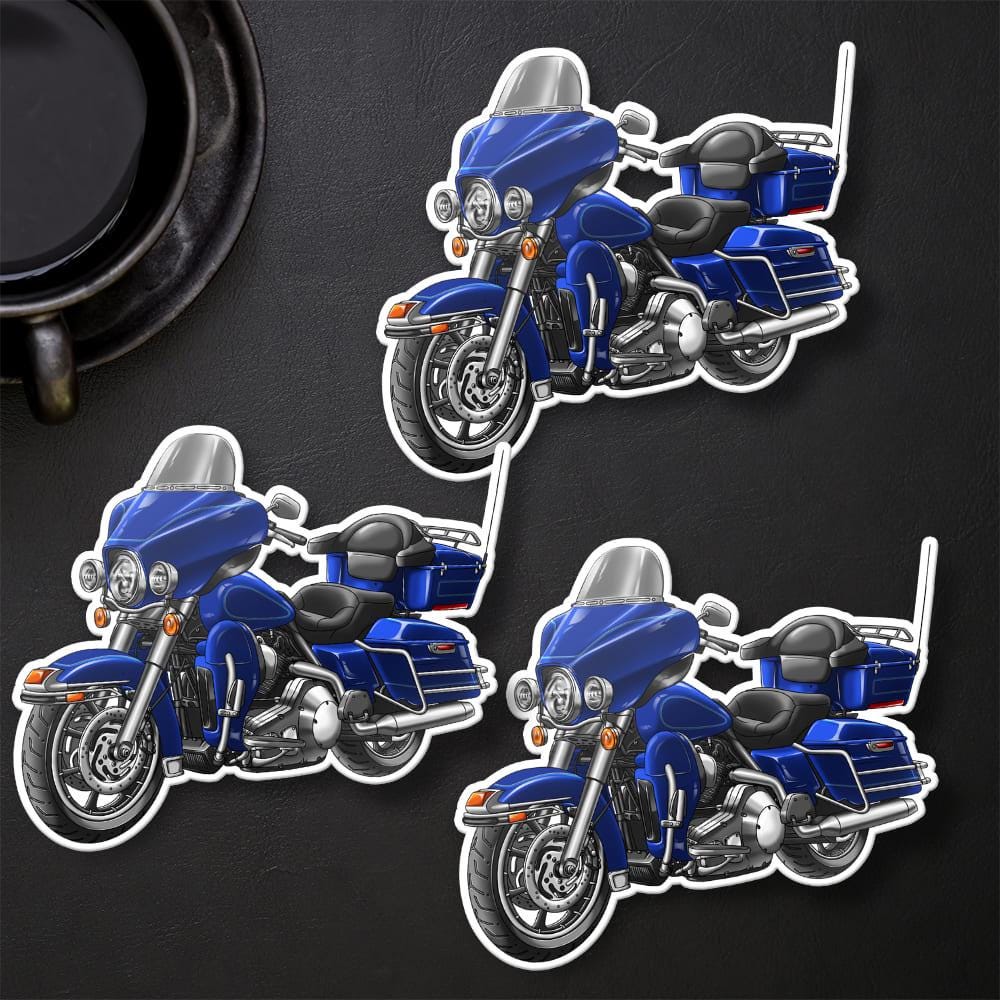 Harley Electra Glide Classic FLHTC & FLHTCI 2004 Inspired Stickers - Set of 3 Motorcycle Decals for Bikers