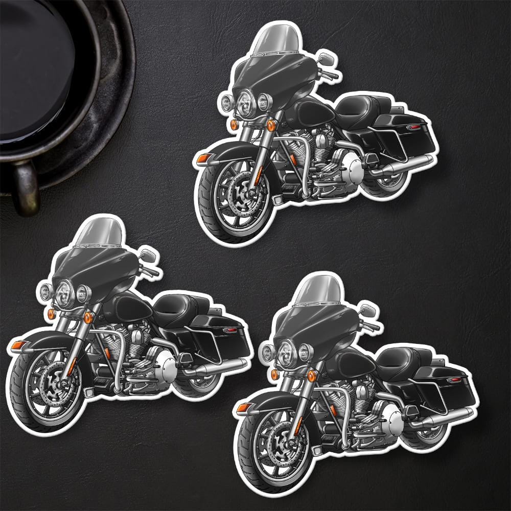 Harley Electra Glide Standard FLHT & FLHTI 1996-2009 Inspired Stickers - Set of 3 Motorcycle Decals for Bikers