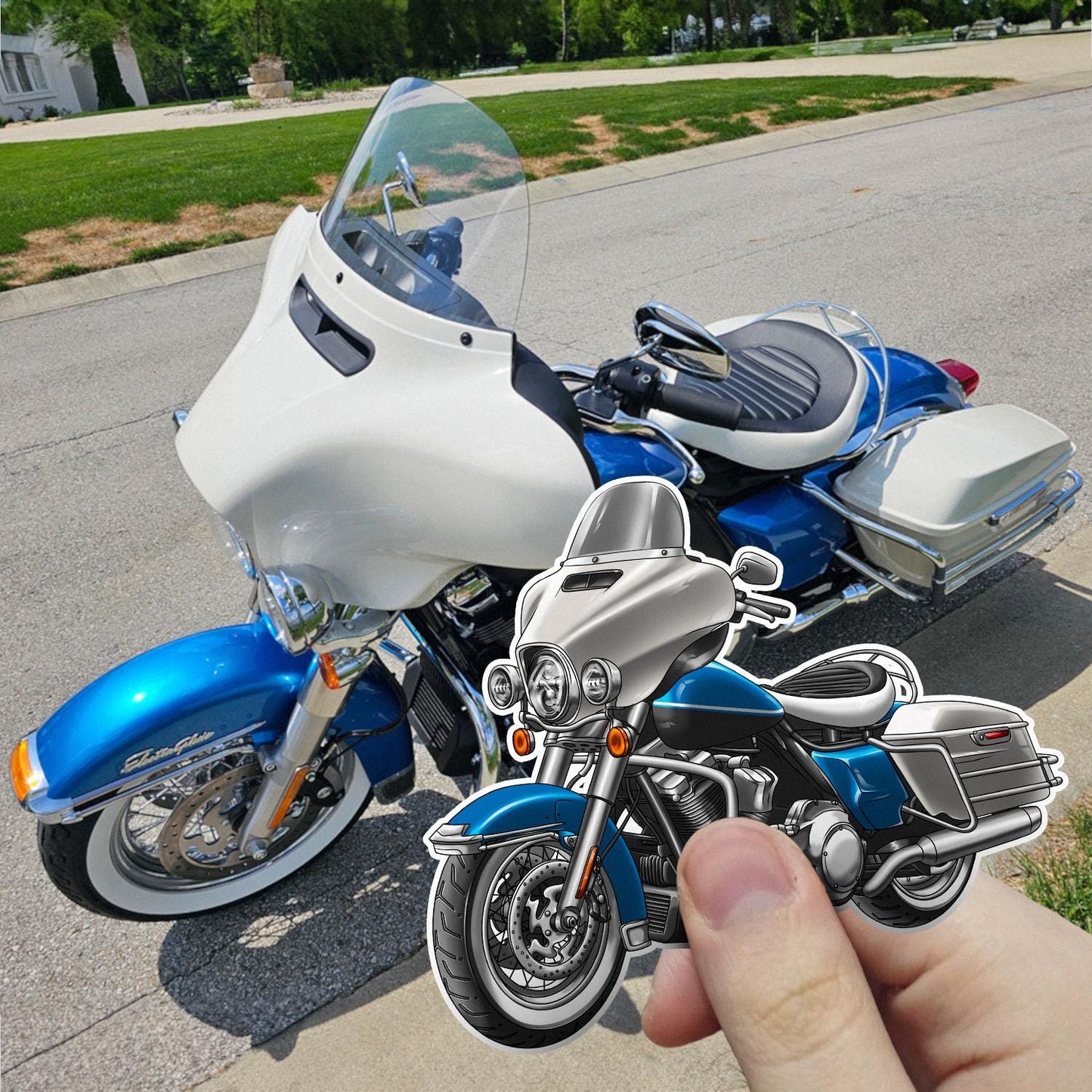 Harley Electra Glide Revival FLH 2021 Stickers - Set of 3 Motorcycle Decals for Bikers