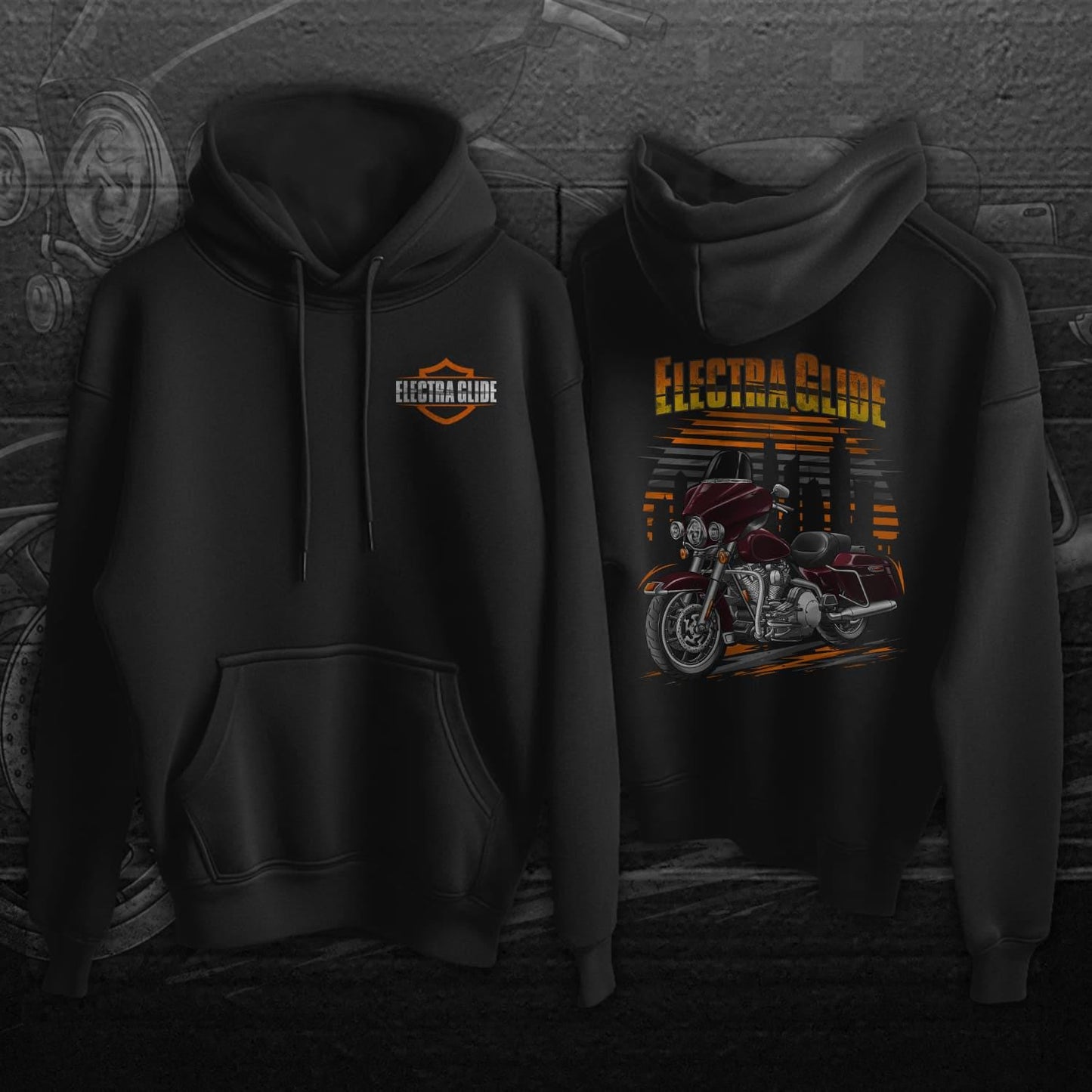 Harley Electra Glide Standard FLHT & FLHTI 1996-2009 Inspired Hoodie - Motorcycle Sweatshirt for Biker