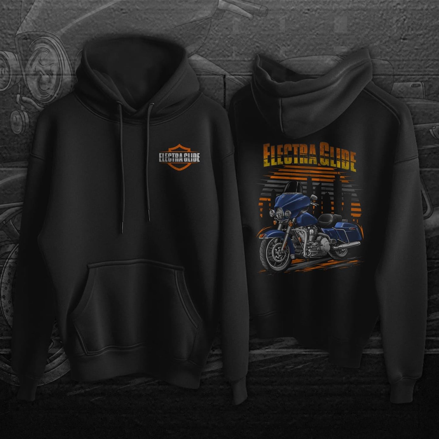 Harley Electra Glide Standard FLHT & FLHTI 1996-2009 Inspired Hoodie - Motorcycle Sweatshirt for Biker