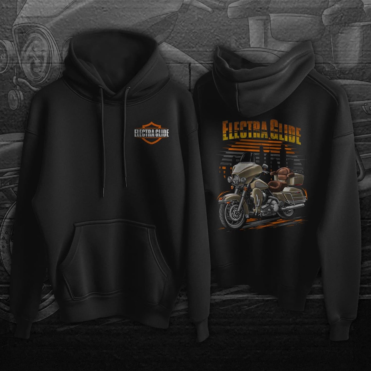 Harley Electra Glide Classic FLHTC & FLHTCI 1980-2000 Inspired Hoodie - Motorcycle Sweatshirt for Biker
