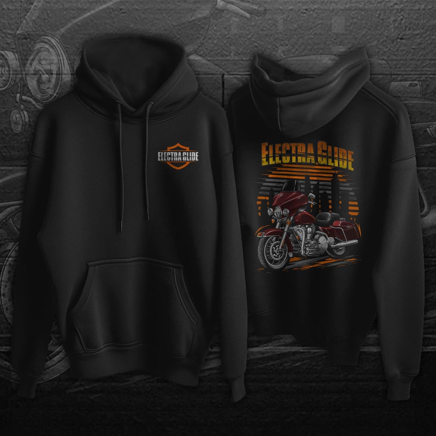 Harley Electra Glide Standard FLHT & FLHTI 1996-2009 Inspired Hoodie - Motorcycle Sweatshirt for Biker