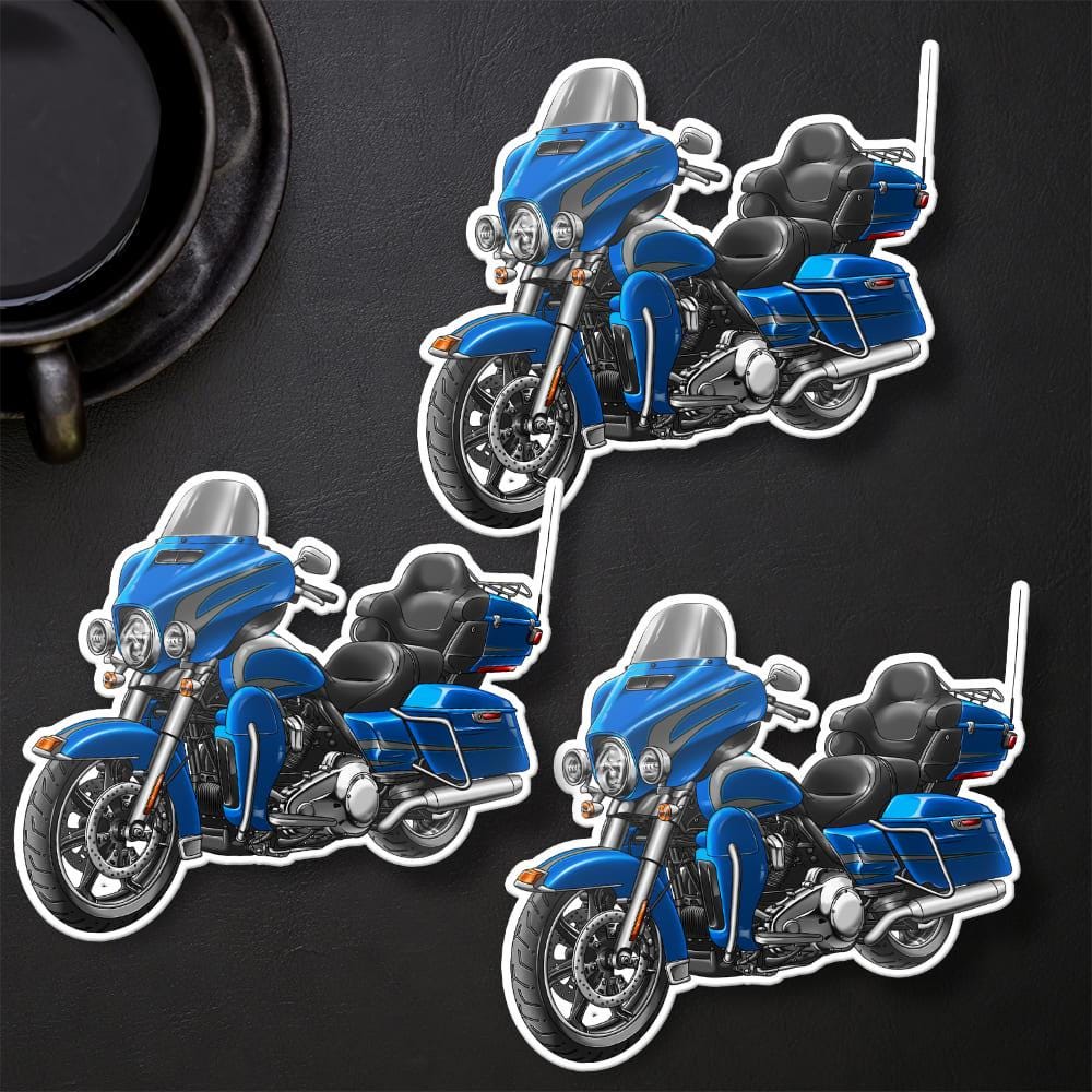 Harley Ultra Limited FLHTK 2014 Stickers - Set of 3 Motorcycle Decals for Bikers