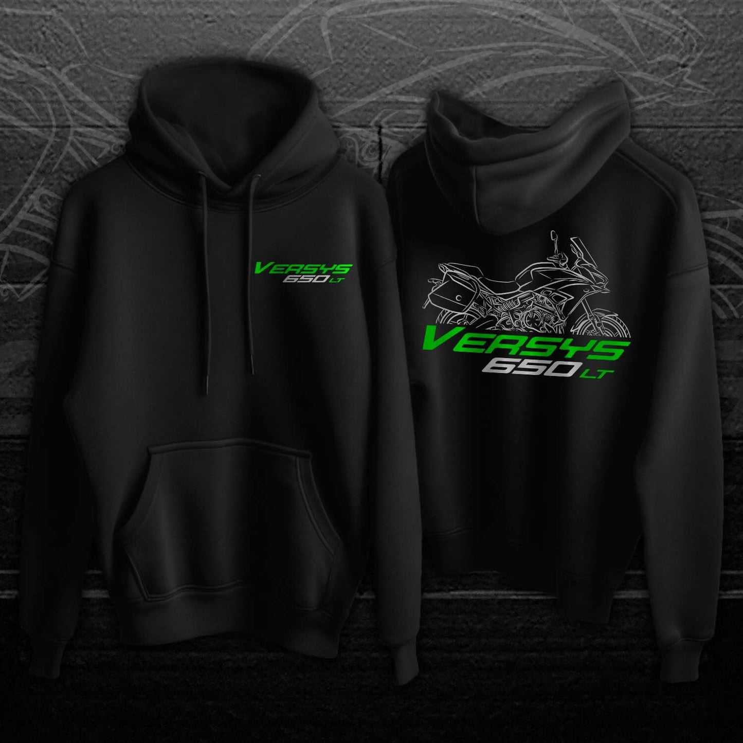 Kawasaki Versys 650 GT | LT | City | Tourer Hoodie - Motorcycle Sweatshirt for ADV Riders