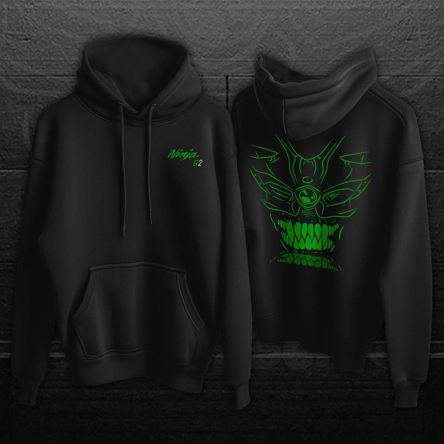 Kawasaki Ninja H2 Inspired Hoodie - Motorcycle Sweatshirt for Riders
