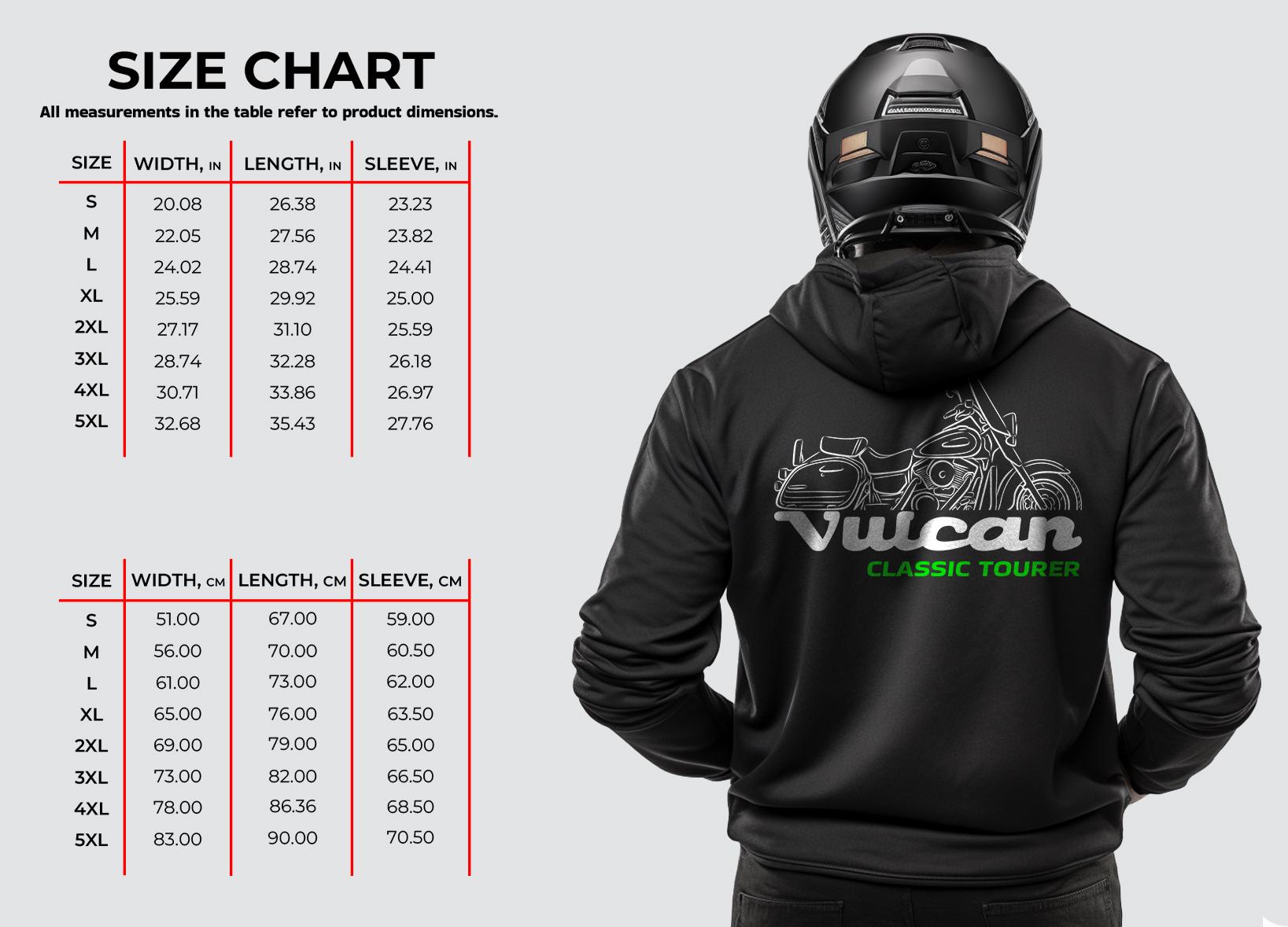Kawasaki VN1500 Vulcan Classic Tourer & Nomad 1998-2004 Inspired Hoodie - Motorcycle Sweatshirt for Riders