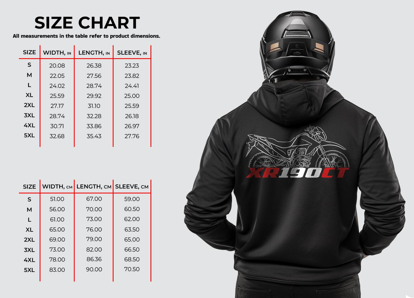 Honda XR190CT Inspired Hoodie - Motorcycle Sweatshirt for Riders