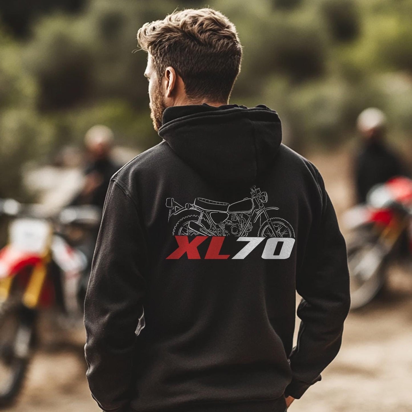 Honda XL70 1974 - 1976 Inspired Hoodie - Motorcycle Sweatshirt for Riders