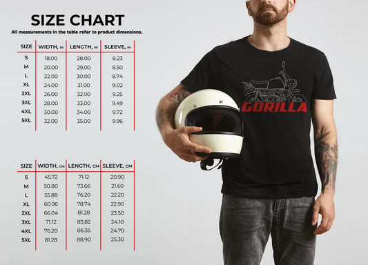 Honda Gorilla Inspired T-Shirt - Motorcycle Tee Shirt for Riders