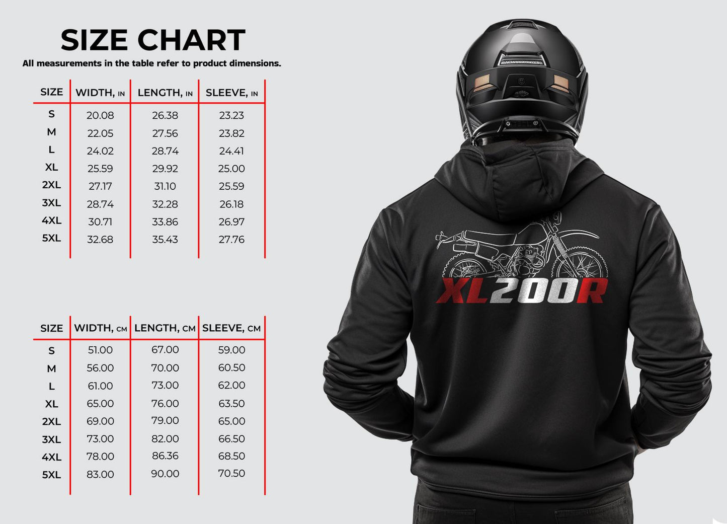 Honda XL200R Inspired Hoodie - Motorcycle Sweatshirt for Riders