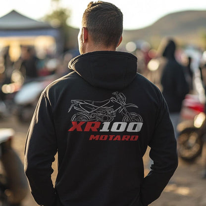 Honda XR100 Motard Inspired Hoodie - Motorcycle Sweatshirt for Riders