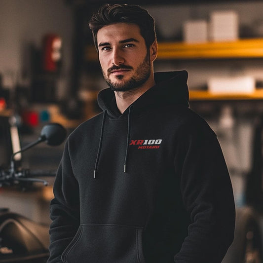 Honda XR100 Motard Inspired Hoodie - Motorcycle Sweatshirt for Riders