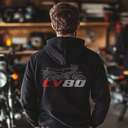 Honda CY80 1980 Inspired Hoodie - Motorcycle Sweatshirt for Riders