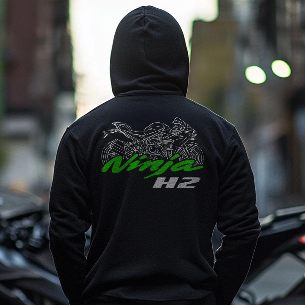 Kawasaki Ninja H2 & H2R Inspired Hoodie - Motorcycle Sweatshirt for Riders