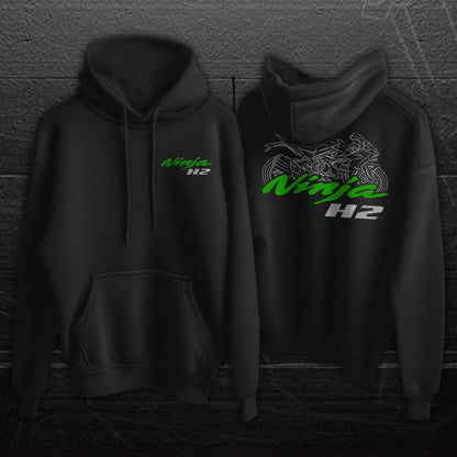 Kawasaki Ninja H2 & H2R Inspired Hoodie - Motorcycle Sweatshirt for Riders
