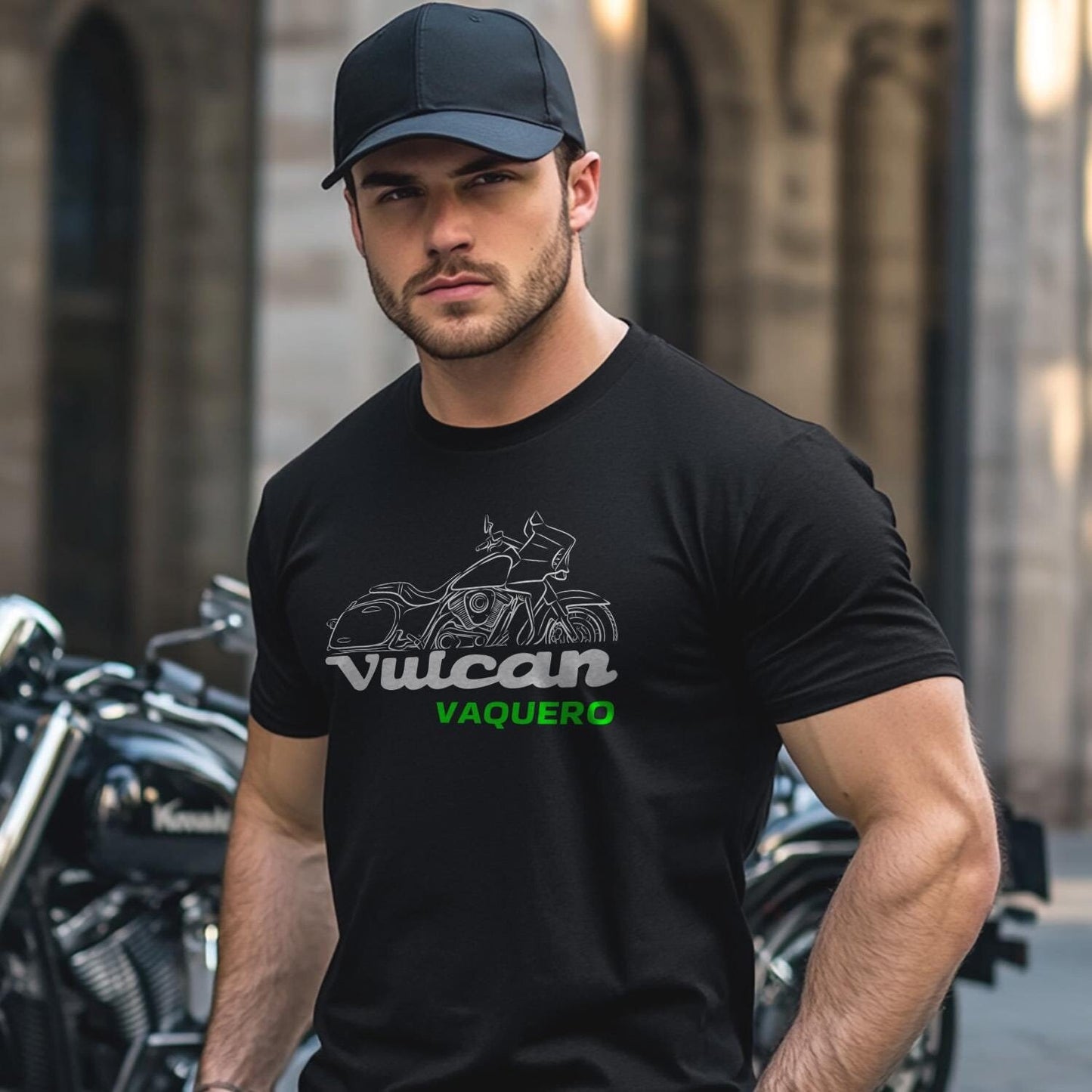 Kawasaki Vulcan 1700 Vaquero VN1700 2011-24 T-Shirt - Motorcycle Tee Shirt for Riders