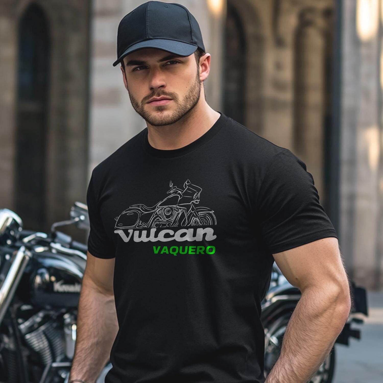 Kawasaki Vulcan 1700 Vaquero VN1700 2011-24 T-Shirt - Motorcycle Tee Shirt for Riders