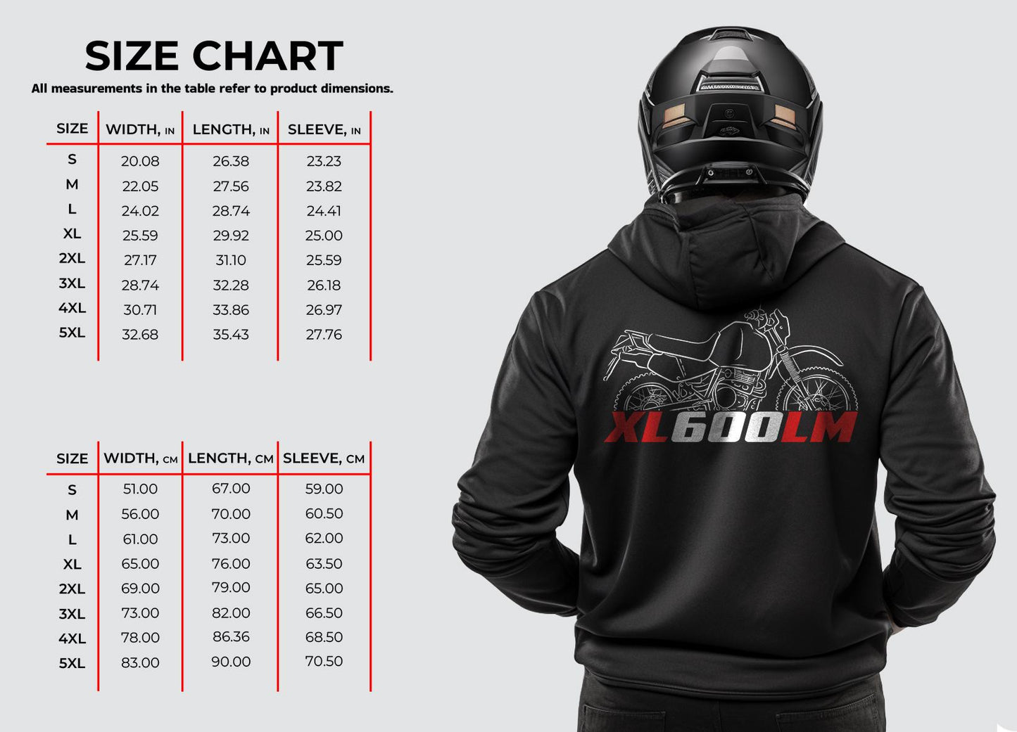 Honda XL600 | LM | RM & R Inspired Hoodie - Motorcycle Sweatshirt for Riders