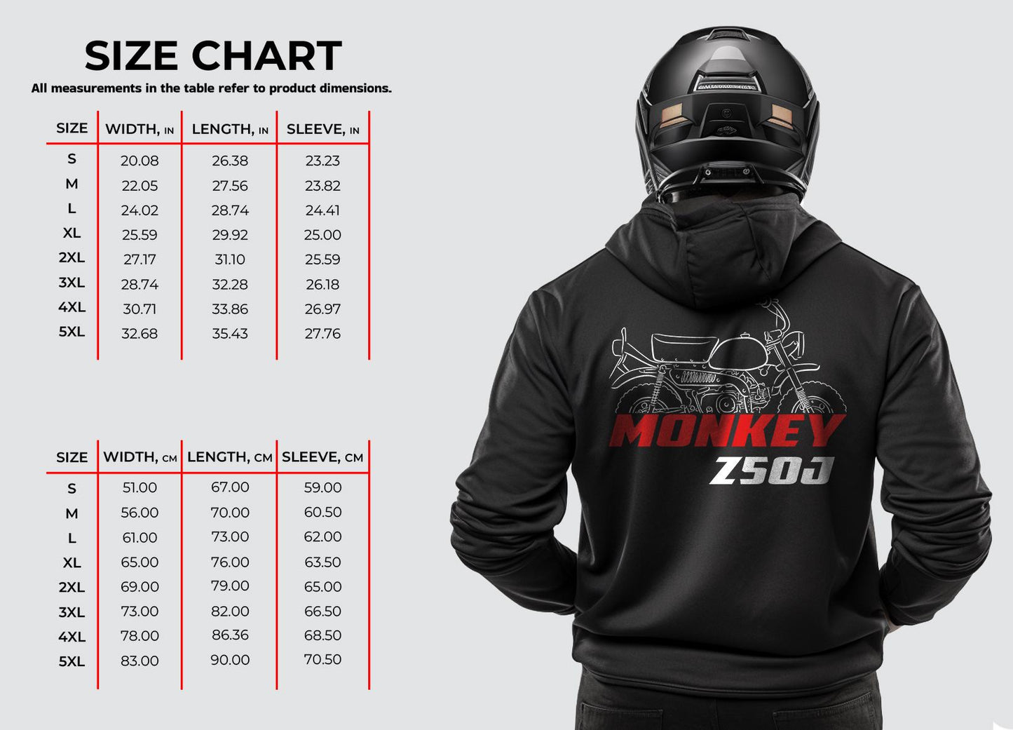 Honda Z50J & J Monkey Inspired Hoodie - Motorcycle Sweatshirt for Riders