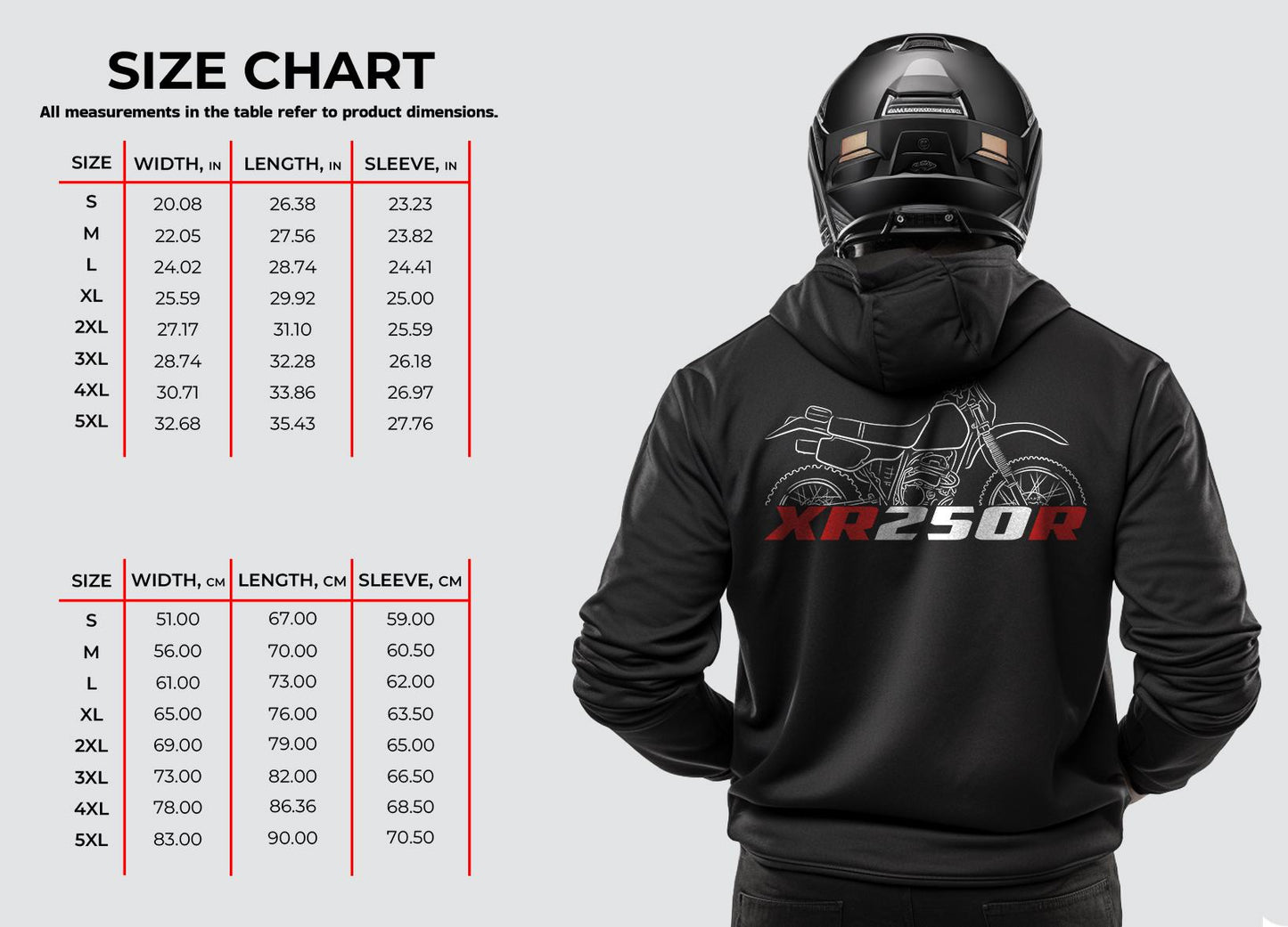 Honda XR250R Inspired Hoodie - Motorcycle Sweatshirt for Riders
