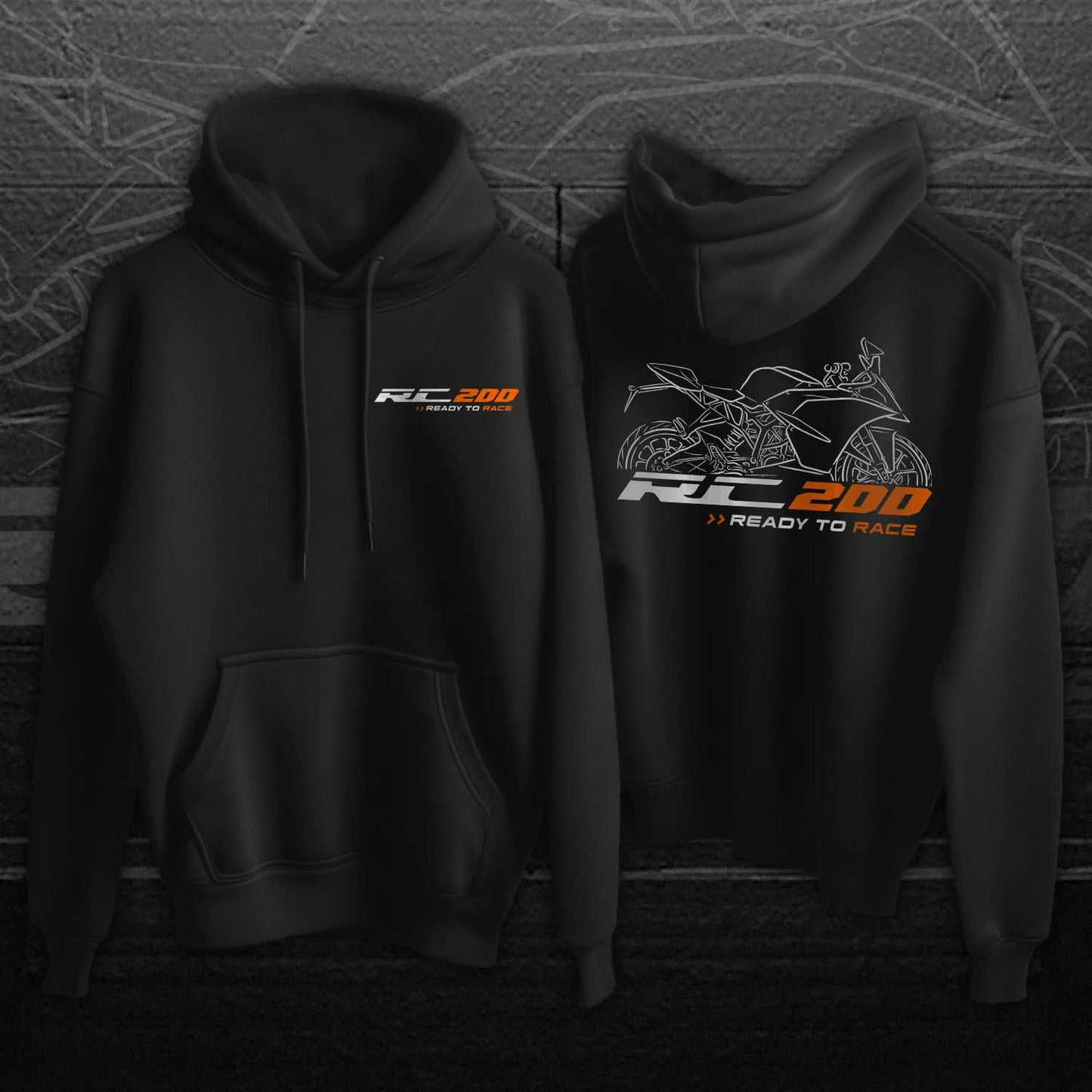 KTM RC 200 Hoodie - Motorcycle Sweatshirt for Riders