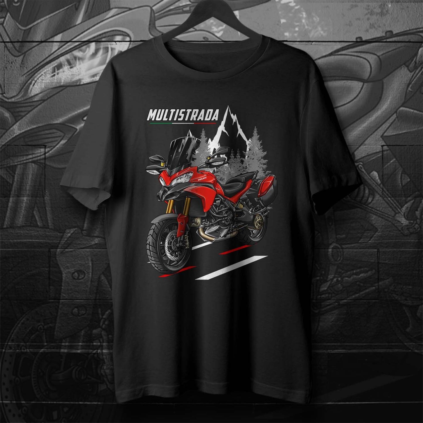 Ducati Multistrada 1200 2010-15 T-Shirt - Motorcycle Tee Shirt for ADV Riders