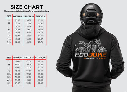 KTM 200 Duke Hoodie - Motorcycle Sweatshirt for Riders
