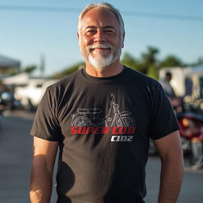 Honda C102 Super Cub 1960 - 1965 Inspired T-Shirt - Motorcycle Tee Shirt for Riders