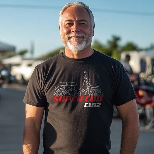 Honda C102 Super Cub 1960 - 1965 Inspired T-Shirt - Motorcycle Tee Shirt for Riders