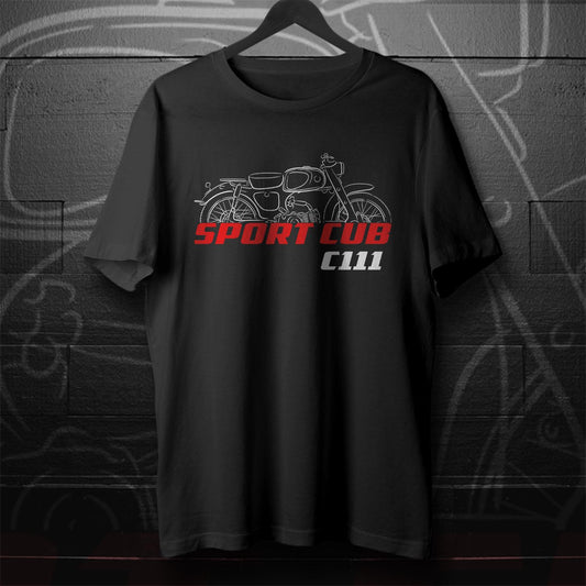 Honda C111 Super Sports Cub 50 1960 Inspired T-Shirt - Motorcycle Tee Shirt for Riders